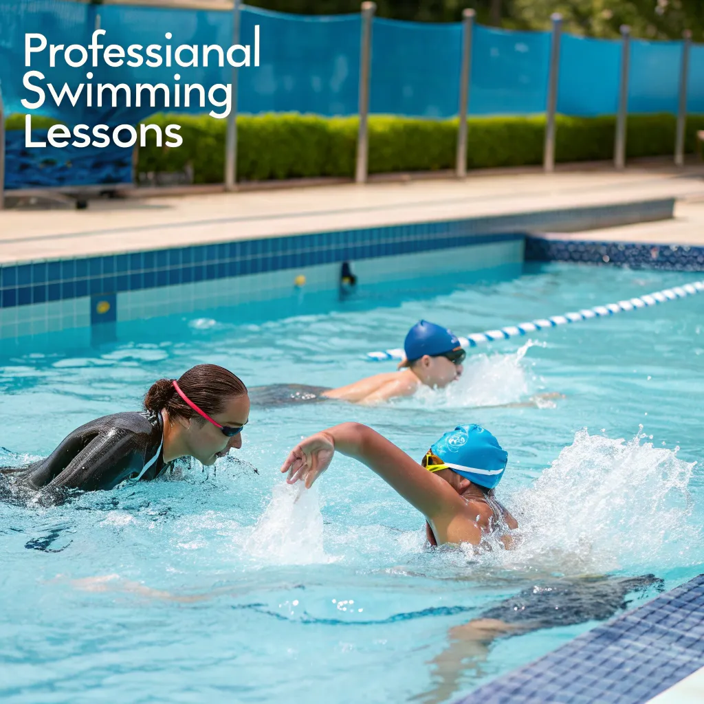 Professional swimming lessons in action